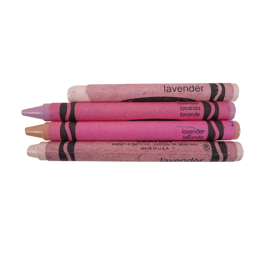Crayola Lavender Crayons Vintage 4pc Good Binney & Smith Made in USA